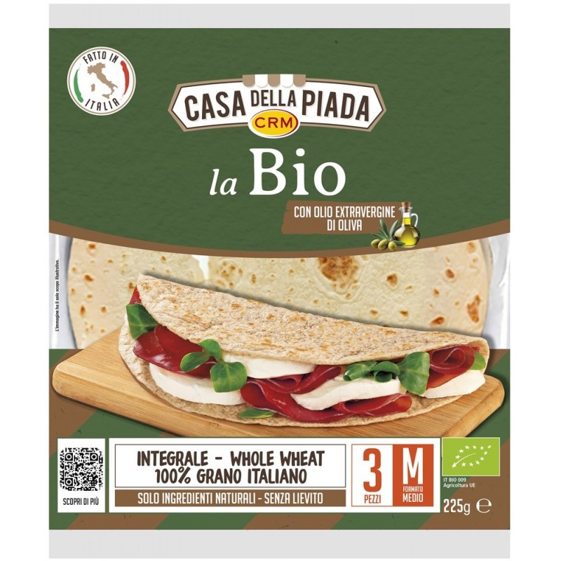 Piadina pszenna pełnoziarnista BIO 225 g (3 szt)