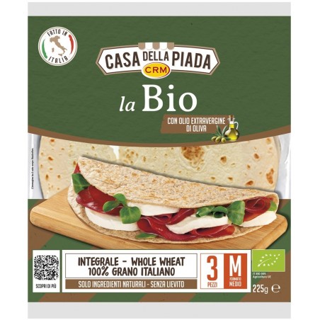 Piadina pszenna pełnoziarnista BIO 225 g (3 szt)