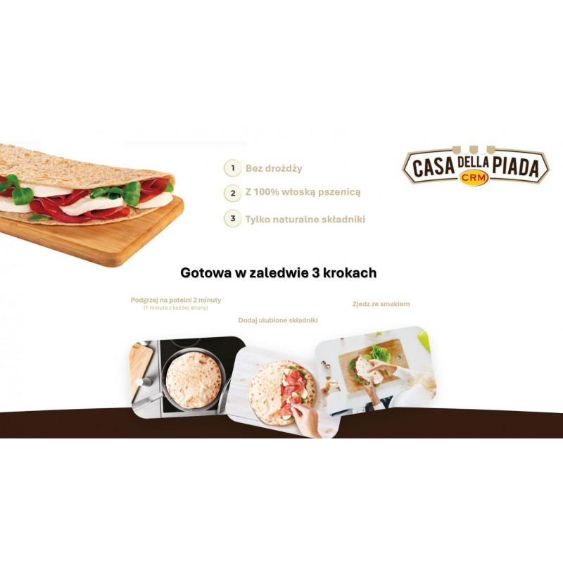 Piadina pszenna pełnoziarnista BIO 225 g (3 szt)