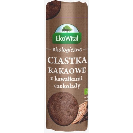 Ciastka kakaowe z kawałkami czekolady BIO 250 g EkoWital