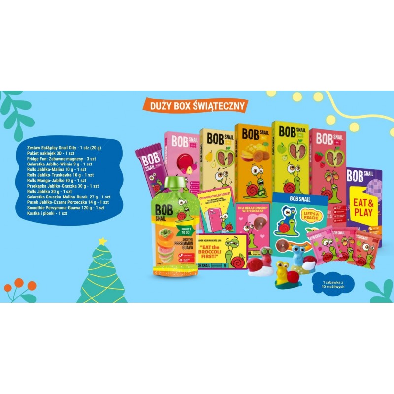 CHRISTMAS BOX  przekąski owocowe z grą i zabawką B/C  300 g