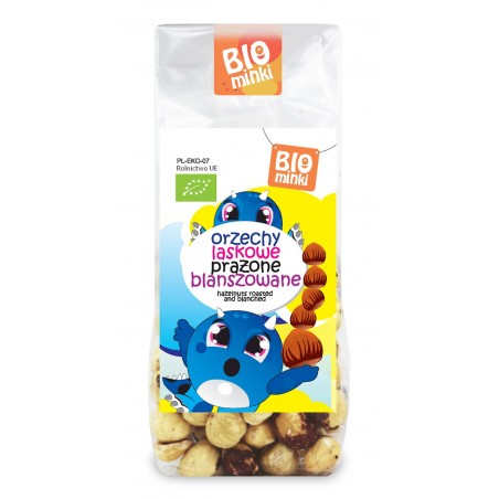 ORZECHY LASKOWE PRAŻONE BLANSZOWANE BIO 100 g - BIOMINKI