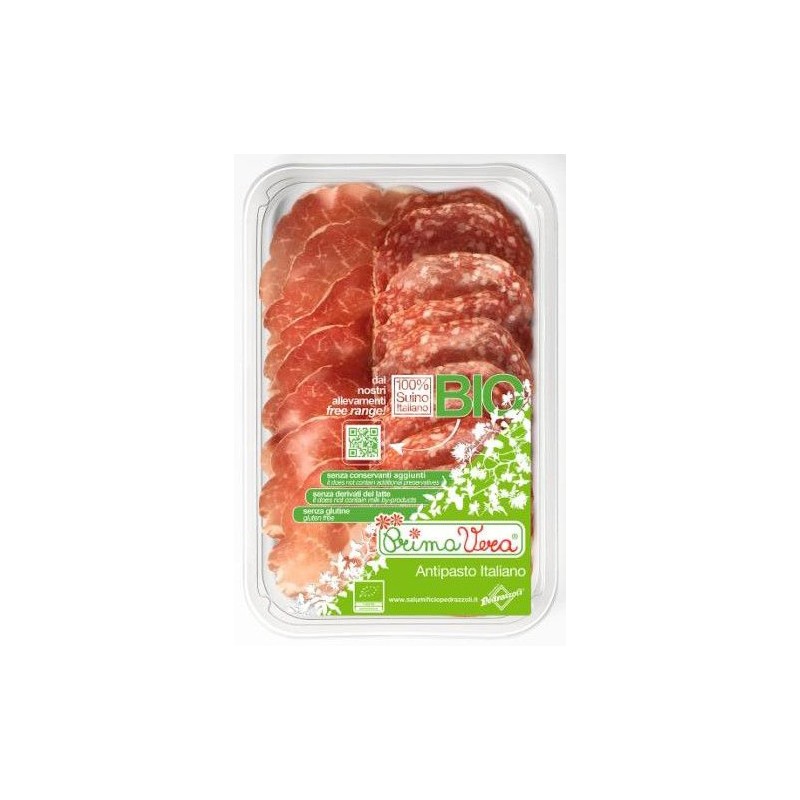 KARCZEK DOJRZEWAJĄCY COPPA DI PARMA I SALAMI MILANO MIX PLASTRY BEZGLUTENOWY BIO 70 g - PRIMAVERA