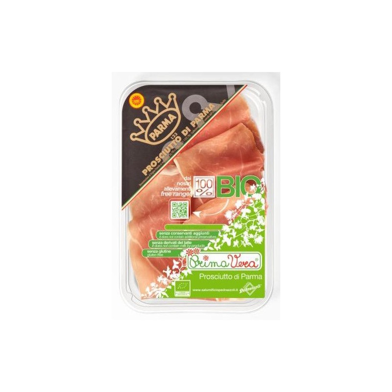 SZYNKA PARMEŃSKA (PROSCIUTTO DI PARMA) PLASTRY BEZGLUTENOWA BIO 70 g - PRIMAVERA