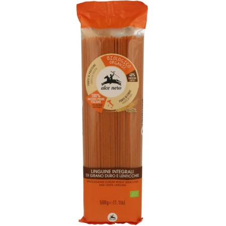 MAKARON (SEMOLINOWY Z CZERWONĄ SOCZEWICĄ) SPAGHETTI BIO 500 g - ALCE NERO