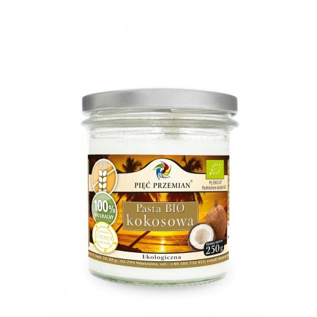 PASTA KOKOSOWA BEZGLUTENOWA BIO 250 g - PIĘĆ PRZEMIAN