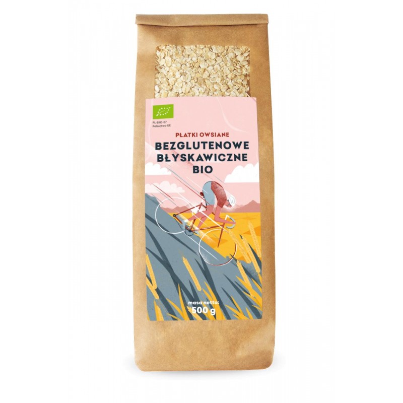 PŁATKI OWSIANE BŁYSKAWICZNE BEZGLUTENOWE BIO 500 g - PIĘĆ PRZEMIAN