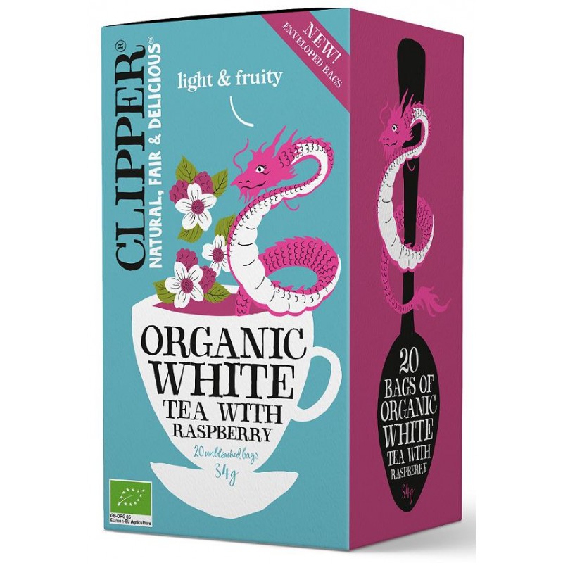 HERBATA BIAŁA Z MALINĄ BIO (20 x 1,7 g) 34 g - CLIPPER