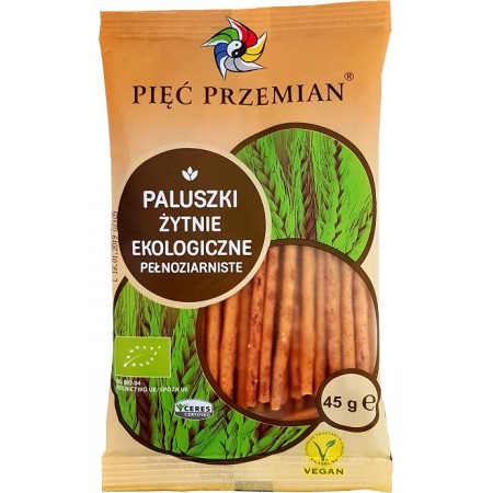 PALUSZKI ŻYTNIE PEŁNOZIARNISTE BIO 45 g - PIĘĆ PRZEMIAN