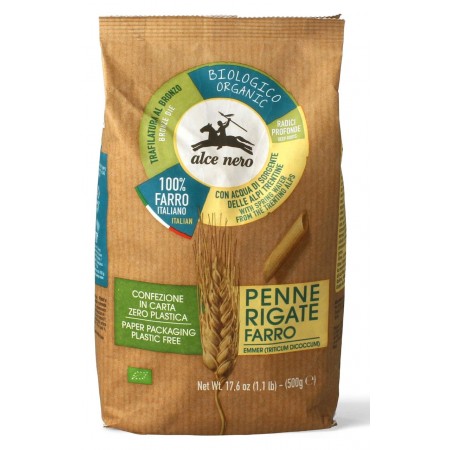 MAKARON (Z PŁASKURKI) PENNE BIO 500 g - ALCE NERO